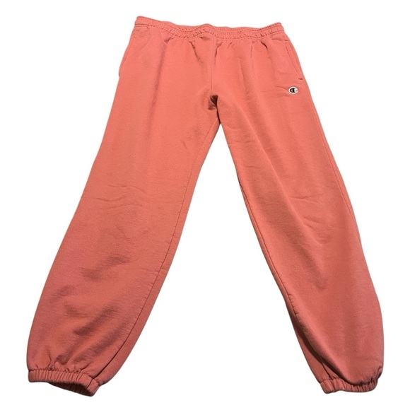 Champion Orange Coral Jogger Sweatpants Relaxed Fit Pockets Size XL - Picture 1 of 7